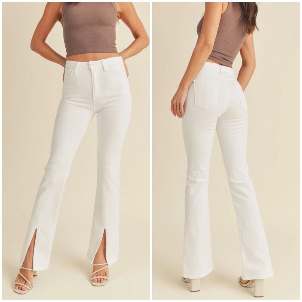 Just Black Denim White Front Slit Jeans size 28